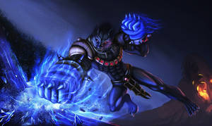 Unleash The Power Of Warwick – The Only Manhunter In The World Of Runeterra Wallpaper