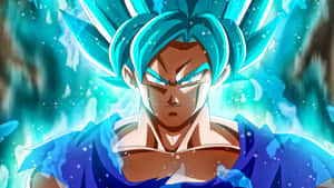 Unleash The Super Saiyan Blue And Defeat Enemy With Holy Power Wallpaper