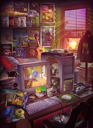 Unleash Your Inner Gamer With This Vibrant Gaming Art Wallpaper Wallpaper