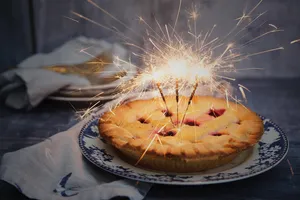 Unorthodox Pie With Firecrackers Wallpaper