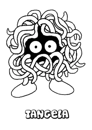 Unravel The Mystery Of Tangela – A Pokemon Line Art Wallpaper