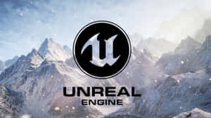 Unreal Engine 5 Logo Mountains Wallpaper