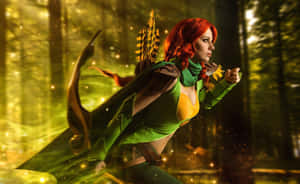 Unstoppable Windranger In Action Wallpaper