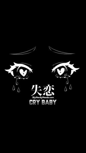 Unveiling Emotions: Dark Aesthetic Anime Eyes Shedding Tears Wallpaper