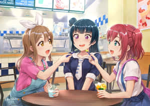 Unwind At The Cafe Anime Wallpaper