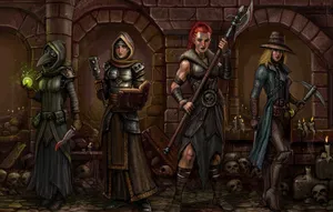 Unyielding Heroes Brave The Depths Of The Darkest Dungeon Wallpaper