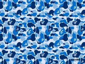 Up-level Your Wardrobe Swag With This Blue Camo Bape Streetwear Design - Exclusive From Wallpapers.com! Wallpaper