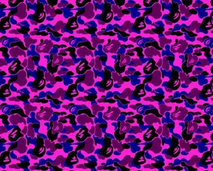 Up Your Streetwear Game With The Trendy Bape Blue And Purple Camo. Wallpaper