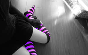 Upgrade Your Wardrobe With Purple Socks Wallpaper