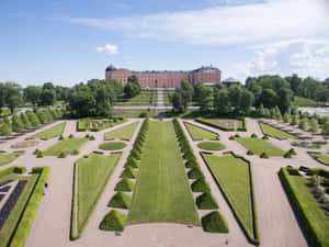 Uppsala Castleand Baroque Garden Aerial View Wallpaper