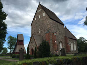 Uppsala Historic Stone Church Wallpaper