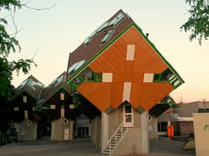 Upside Down House Helmond Netherlands Wallpaper