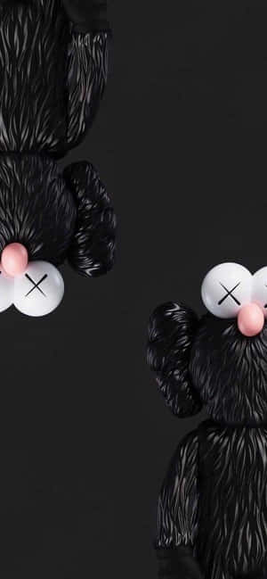 Upside Down Kaws Black And White Wallpaper