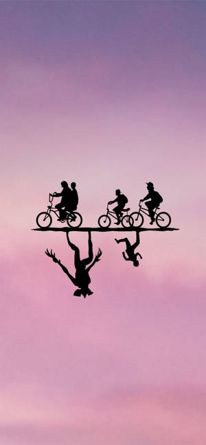 Upside Down Silhouette Stranger Things Phone Wallpaper