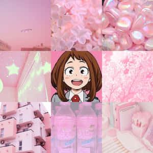 Uraraka Aesthetic Grid Wallpaper