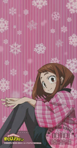 Uraraka Aesthetic Pink Pattern Wallpaper