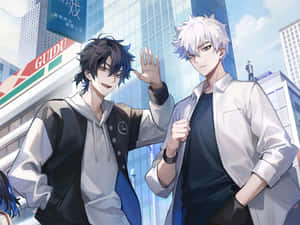 Urban Anime Friends High Five Wallpaper