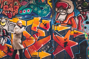 Urban Art With Splashes Of Vivid Colors Wallpaper