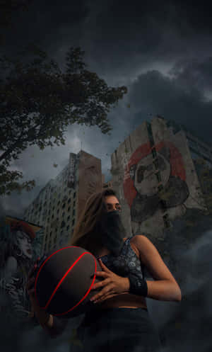 Urban_ Basketball_ Girl_ Aesthetic Wallpaper