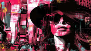 Urban Chic Fashion Illustration Wallpaper