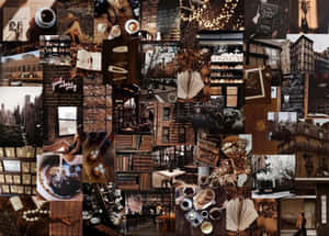 Urban Coffeehouse Collage Wallpaper