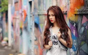 Urban Fashion Model Graffiti Backdrop.jpg Wallpaper