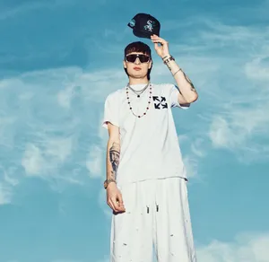 Urban Fashion Style Man Against Blue Sky Wallpaper