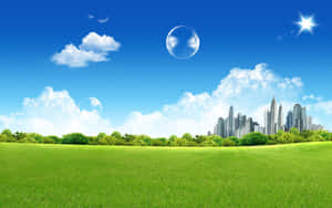 Urban Nature Harmony Skyline Wallpaper