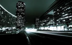 Urban_ Night_ Lights_ Monochrome.jpg Wallpaper