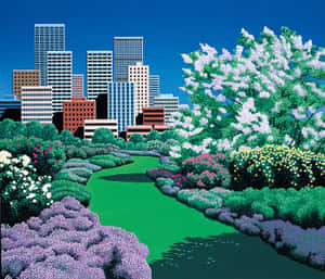 Urban Oasis Artworkby Hiroshi Nagai Wallpaper