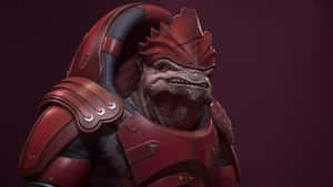 Urdnot Wrex Standing Tall In Battle Wallpaper