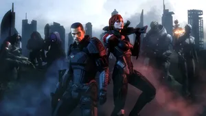 Urdnot Wrex, The Krogan Battlemaster In Action Wallpaper