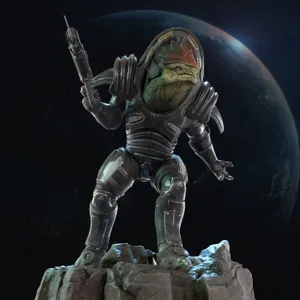 Urdnot Wrex, The Powerful Krogan Warrior From Mass Effect Wallpaper