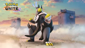 Urshifu With Pokémon Unite Logo Wallpaper