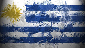 Uruguay Flag Splash Art Wallpaper