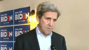 Us Diplomat John Kerry In Deep Thought Wallpaper