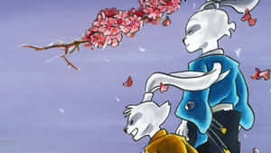Usagi Yojimbo Under Cherry Blossoms Wallpaper