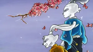 Usagi Yojimbo Under Cherry Blossoms Wallpaper