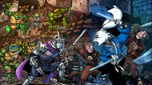 Usagi Yojimbo Versus Teenage Mutant Ninja Turtles Wallpaper