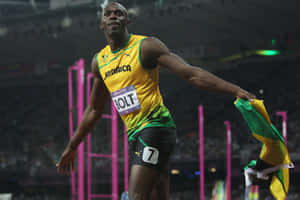 Usain Bolt Ready To Race Yellow Wallpaper