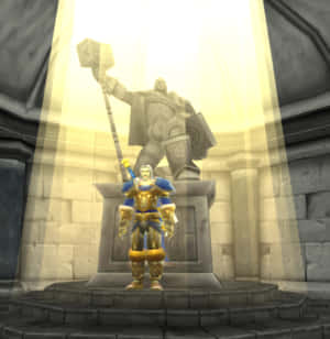 Uther Lightbringer Statueand Character Wallpaper