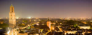 Utrecht Skylineat Night Wallpaper