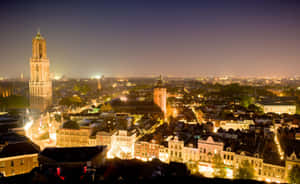 Utrecht Skylineat Night Wallpaper