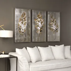 Uttermost Champagne Leaves Modern Art 35334 Wallpaper