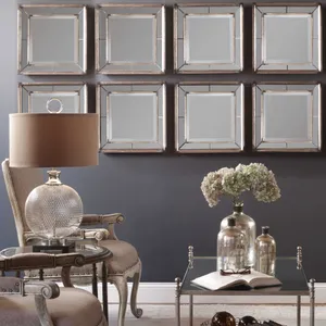 Uttermost Davion Squares Silver Mirror Set/2 13555 B Wallpaper