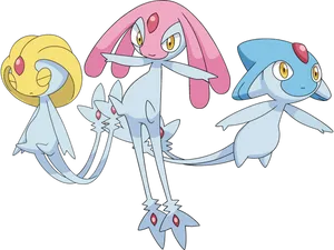 Uxie And Mesprit With Azelf Wallpaper