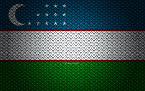 Uzbekistan Flag In Metallic Colors Wallpaper