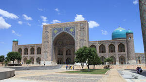 Uzbekistan Tilla Kori Madrassah Square Wallpaper