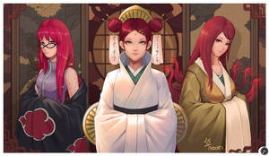 Uzumaki Clan Members Donned In Traditional Attire Wallpaper