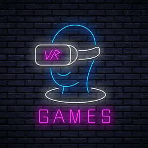 V R Neon Gaming Sign Wallpaper